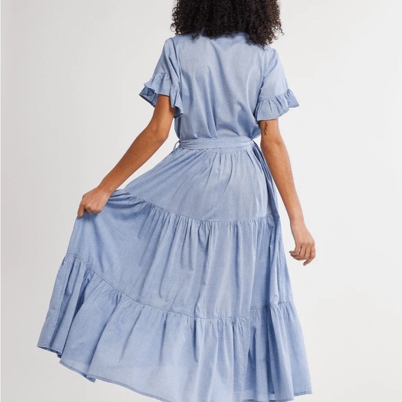 Mille Victoria dress in chambray dot - Picture 2 of 5